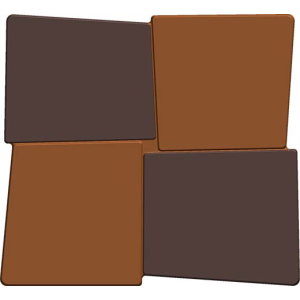 Moule Embout de Bûche Carré 9005 Damier 8,8 x 8 cm (x6)