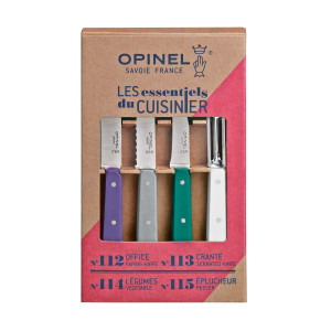 Coffret 3 Couteaux de Cuisine et un Eplucheur Art Déco Les Essentiels Opinel Coffret 3 Couteaux de Cuisine et un Eplucheur Art Déco Les Essentiels Opinel