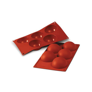 Moule Silicone 5 Demi-sphères 8 cm x H 4 cm Silikomart Moule Silicone 5 Demi-sphères 8 cm x H 4 cm Silikomart
