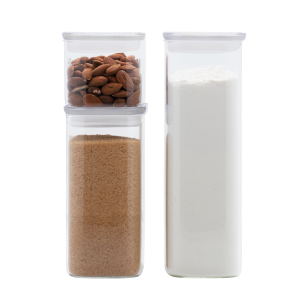 Lot de 3 Boîtes de Conservation en Verre Rectangulaire Pebbly Lot de 3 Boîtes de Conservation en Verre Rectangulaire Pebbly