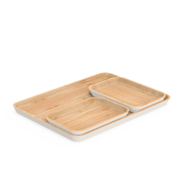 Plateau de Service en Bambou Crème 40 x 30 cm Pebbly Plateau de Service en Bambou Crème 40 x 30 cm Pebbly