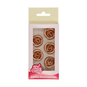 Décorations Gâteau Roses Bronze en pâte d’amande (x6) Funcakes Décorations Gâteau Roses Bronze en pâte d’amande (x6) Funcakes