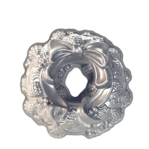 Moule à Gâteau Bundt Couronne de Noël Silver Nordic Ware Moule à Gâteau Bundt Couronne de Noël Silver Nordic Ware