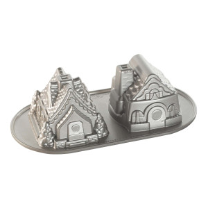 Moule à Gâteaux Petites Maisons (x2) Silver Nordic Ware Moule à Gâteaux Petites Maisons (x2) Silver Nordic Ware