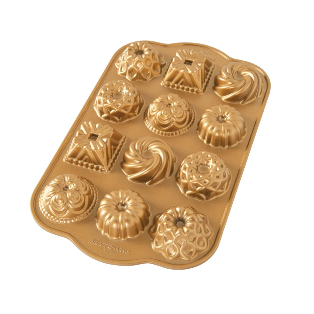 Moule Mini Bundt Charms Assortis (x12) Gold Nordic Ware