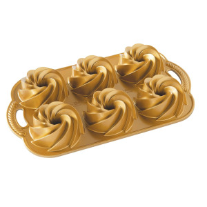 Moule Mini Bundt Héritage (x6) Gold Nordic Ware Moule Mini Bundt Héritage (x6) Gold Nordic Ware