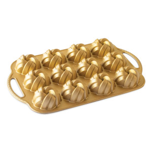Moule Mini Bundt Torsadés (x12) Gold Nordic Ware Moule Mini Bundt Torsadés (x12) Gold Nordic Ware