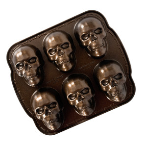 Moule à Gâteaux Têtes de Mort (x6) Bronze Nordic Ware Moule à Gâteaux Têtes de Mort (x6) Bronze Nordic Ware