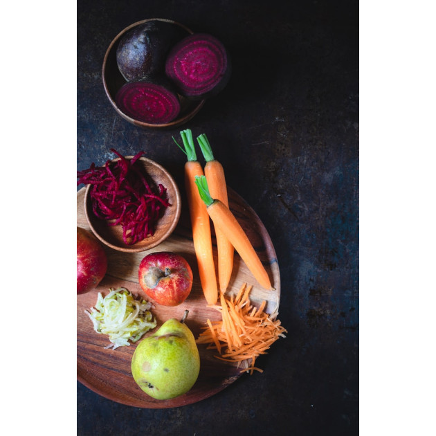 Julienne de carottes réalisée grâce à la râpe Microplane collection Gourmet