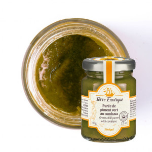 Purée de Piment Vert au Combava 100 g Terre Exotique Purée de Piment Vert au Combava 100 g Terre Exotique