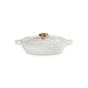 Faitout Fonte Émaillée Pétales Blanc avec Bouton Doré 26 cm Le Creuset Faitout Fonte Émaillée Pétales Blanc avec Bouton Doré 26 cm Le Creuset