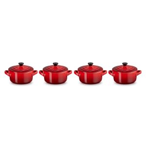Set de 4 Mini-Cocottes Ronde Céramique 10 cm Cerise Le Creuset Set de 4 Mini-Cocottes Ronde Céramique 10 cm Cerise Le Creuset