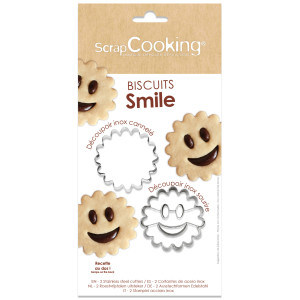 Emporte-Pièce Biscuit Sourire en Inox (x2) Scrapcooking Emporte-Pièce Biscuit Sourire en Inox (x2) Scrapcooking