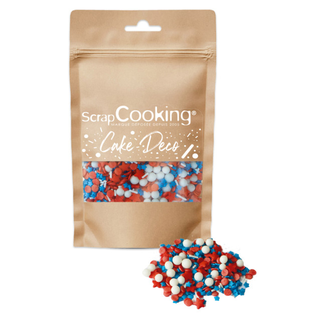 Décors en Sucre Bleu Blanc Rouge 50 g Scrapcooking
