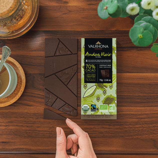Tablette de Chocolat Noir Valrhona 70g
