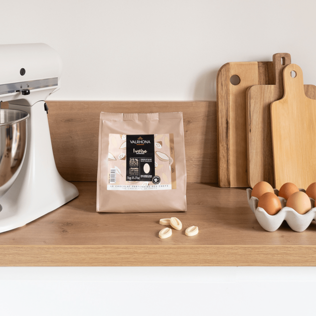 Chocolat de couverture blanc Valhona 1kg