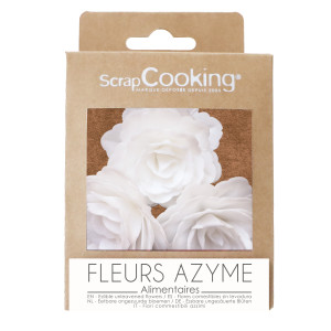 Fleurs Azyme Roses Royales Blanches (x3) Scrapcooking Fleurs Azyme Roses Royales Blanches (x3) Scrapcooking