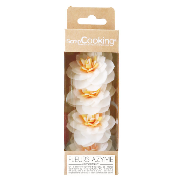 Fleurs Azyme Camélias Blancs (x4) Scrapcooking