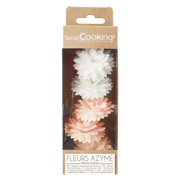 Fleurs Azyme Dahlias Blancs et Roses (x5) Scrapcooking