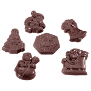 Moule Chocolat Figurines de Noël (x24) Chocolate World