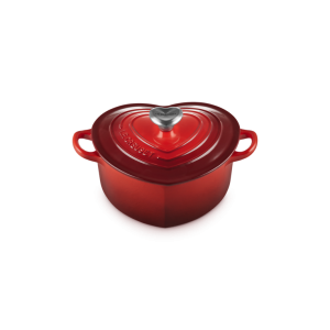 Cocotte en Fonte Cœur 20 cm Cerise Le Creuset