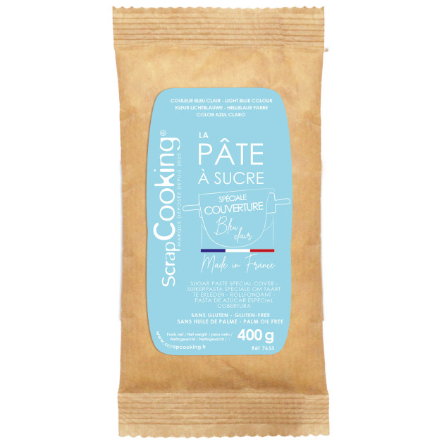 Pâte à Sucre Bleu Ciel Spéciale Couverture 400g Scrapcooking