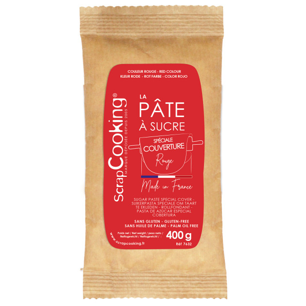 Pâte à Sucre Rouge Spéciale Couverture 400g Scrapcooking