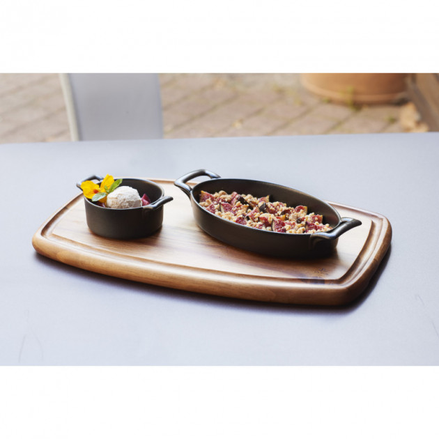 Plat Ovale Noir 24x16 cm Belle Cuisine Revol, Plat en Porcelaine. Achat ...