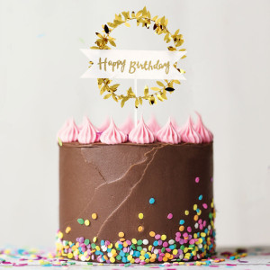 Cake Topper Happy Birthday Couronne Dorée Patisdécor Cake Topper Happy Birthday Couronne Dorée Patisdécor