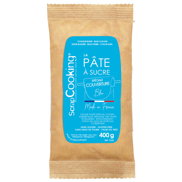 Pâte à Sucre Bleu Spéciale Couverture 400g Scrapcooking