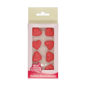Décors en Sucre Cœur Rouge (x8) Funcakes Décors en Sucre Cœur Rouge (x8) Funcakes