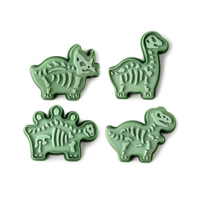 Emporte-Pièces Avec Poussoir Dinosaures (x4) Ibili Emporte-Pièces Avec Poussoir Dinosaures (x4) Ibili