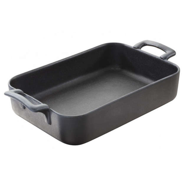 Plat Rectangulaire Noir 26x19 cm Belle Cuisine Revol, Plat en Porcelaine.  Achat, acheter, vente