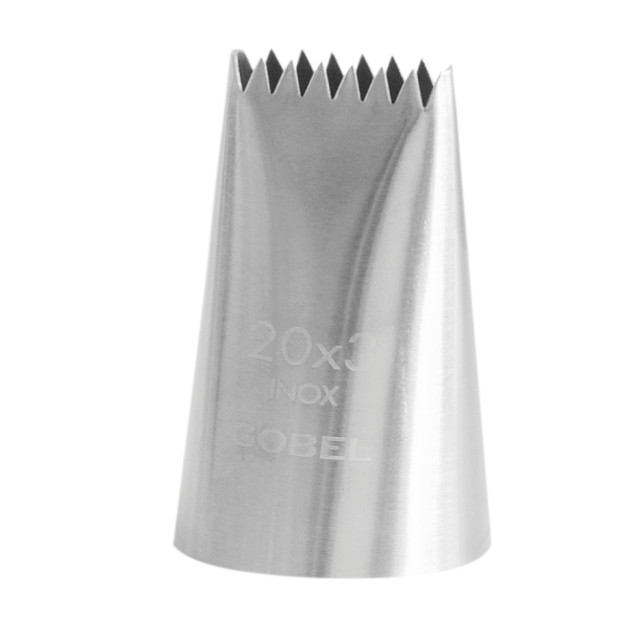 Douille Pâtissière Bûche Cannelée en Inox 20 x 3 mm Gobel