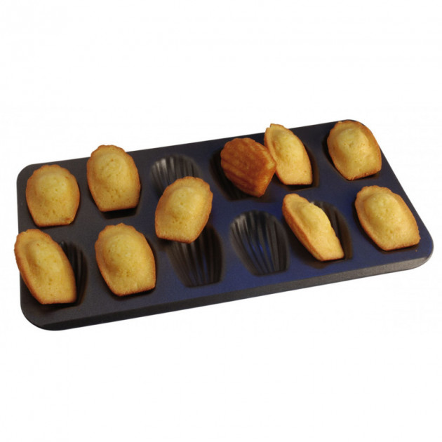 Plaque 12 Madeleines. Moule anti-adhesif Gobel