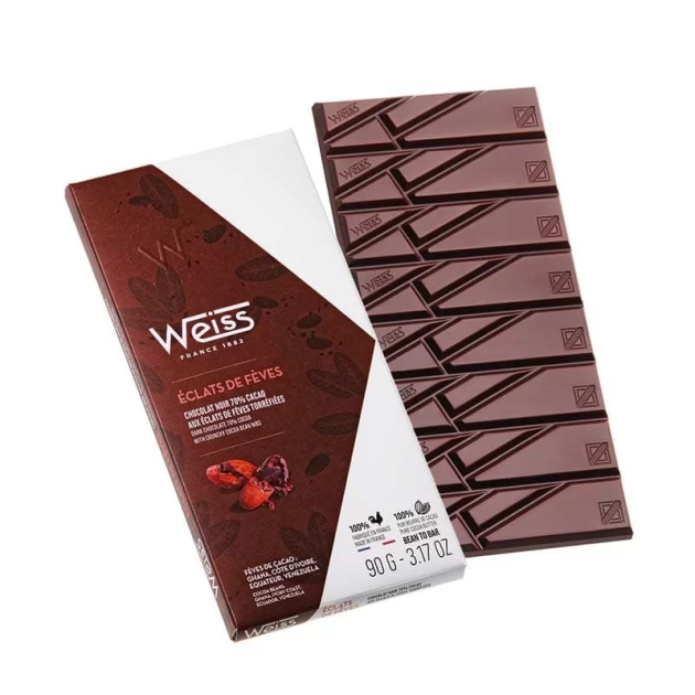Tablette de Chocolat Noir Acarigua Éclats de Fève 70% 90 g Weiss