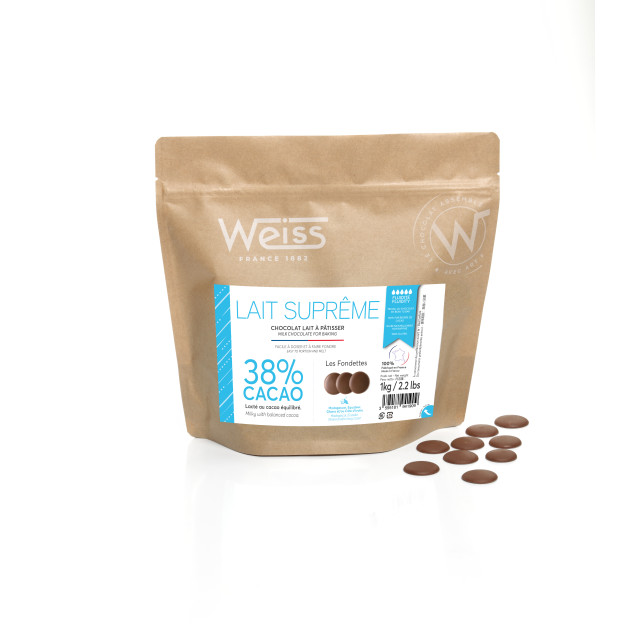 Chocolat au Lait Suprême 38% Fondettes 1 kg Weiss