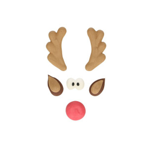 DLUO Dépassée Décors en Sucre Renne Rudolph au Nez Rouge Noël Funcakes DLUO Dépassée Décors en Sucre Renne Rudolph au Nez Rouge Noël Funcakes