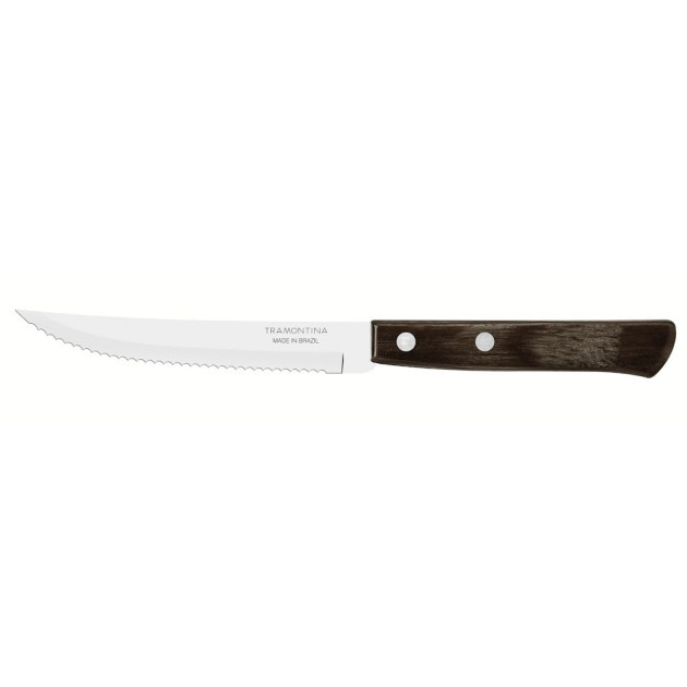 Couteau à Steak Dentelé Marron 21 cm Inox et Technobois Tramontina