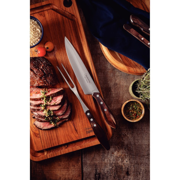 Fourchette à Viande en Inox et Bois Fourchette à Viande en Inox et Bois