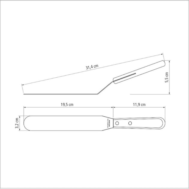 Dimension Spatule Pâtissier Inox Manche en Bois Tramontina Dimension Spatule Pâtissier Inox Manche en Bois Tramontina