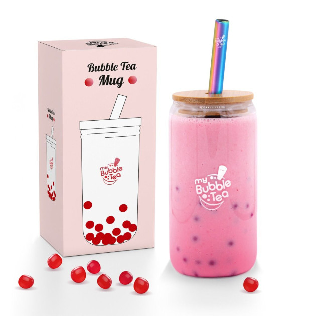 Mug Bubble Tea 470 ml et Paille Inox My Bubble Tea