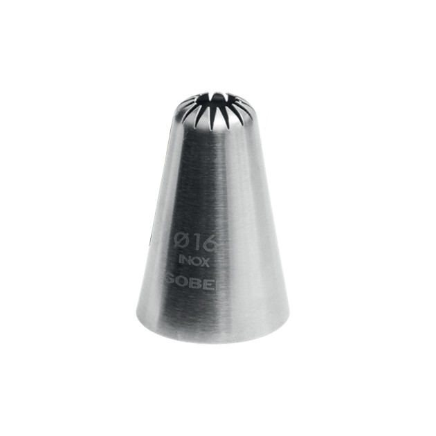 Douille Pâtissière Fleur en Inox Ø 16 mm 15 Dents Gobel