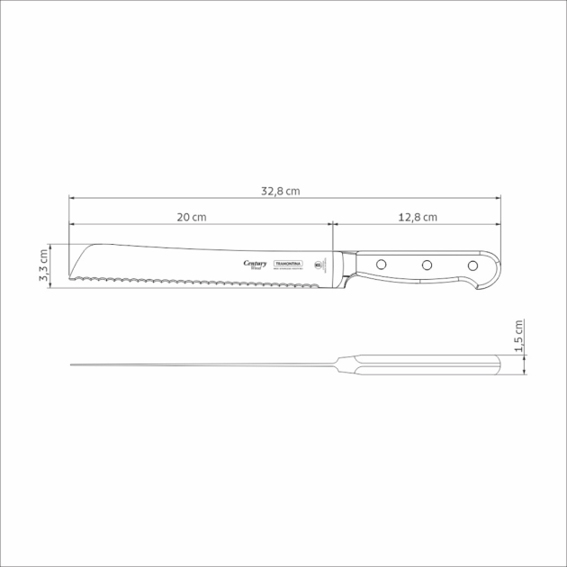 Dimensions Couteau à Pain Professionnel Dimensions Couteau à Pain Professionnel