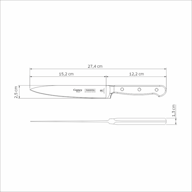 Dimensions Couteau Tramontina Universel Dimensions Couteau Tramontina Universel
