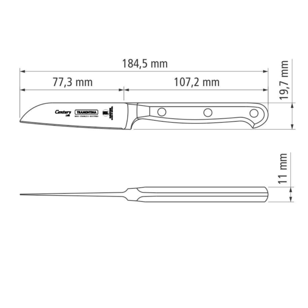 Dimensions Couteau Tramontina pour Légumes Dimensions Couteau Tramontina pour Légumes