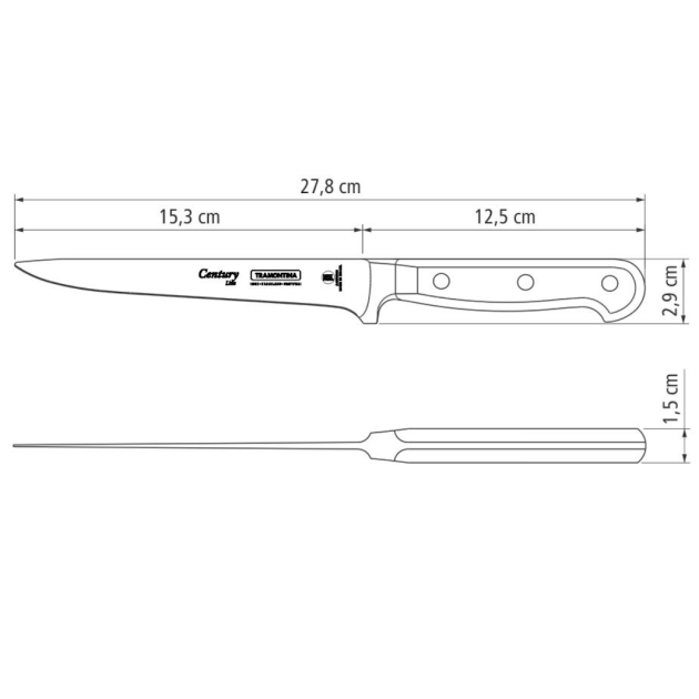 Dimensions Couteau Tramontina pour Désosser Dimensions Couteau Tramontina pour Désosser