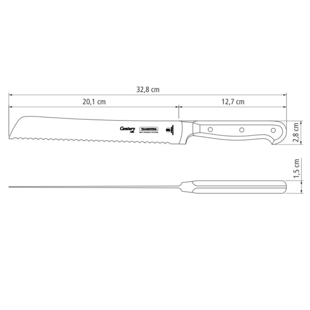 Dimensions Couteau Professionnel de Cuisine Tramontina Dimensions Couteau Professionnel de Cuisine Tramontina