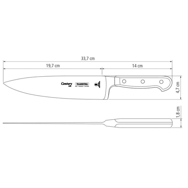 Dimensions Couteau Polyvalent Tramontina Dimensions Couteau Polyvalent Tramontina