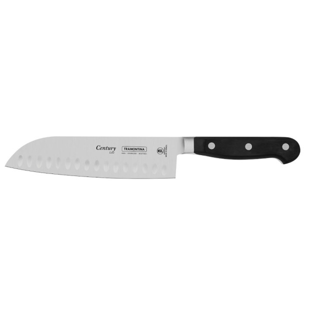 Couteau Santoku 18 cm Noir Inox Forgé Century Tramontina